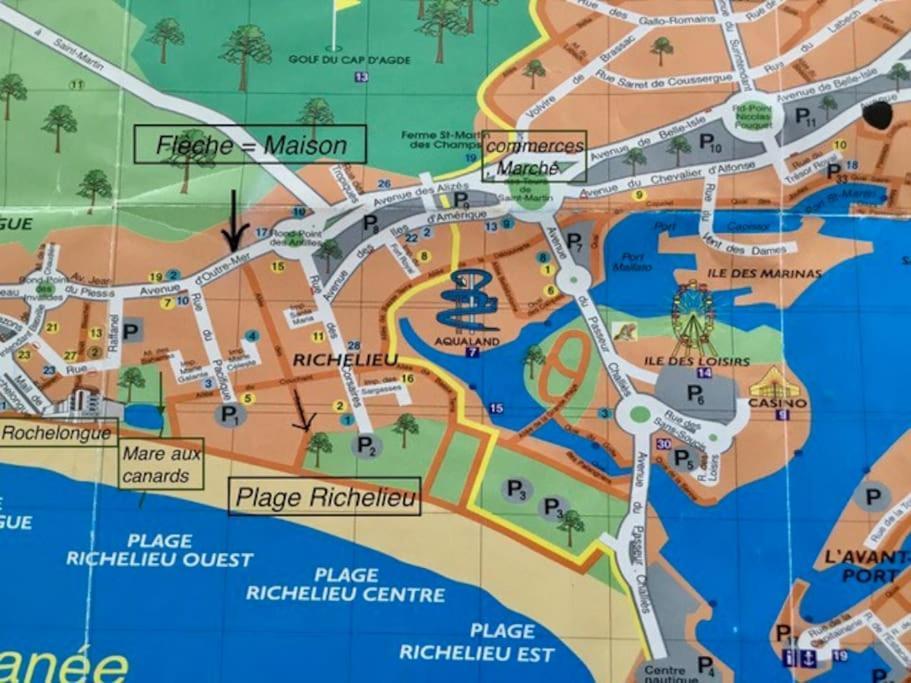 Maisonnette, 5 Pers, 500M Plage, Parking, Terrasse Agde Ngoại thất bức ảnh
